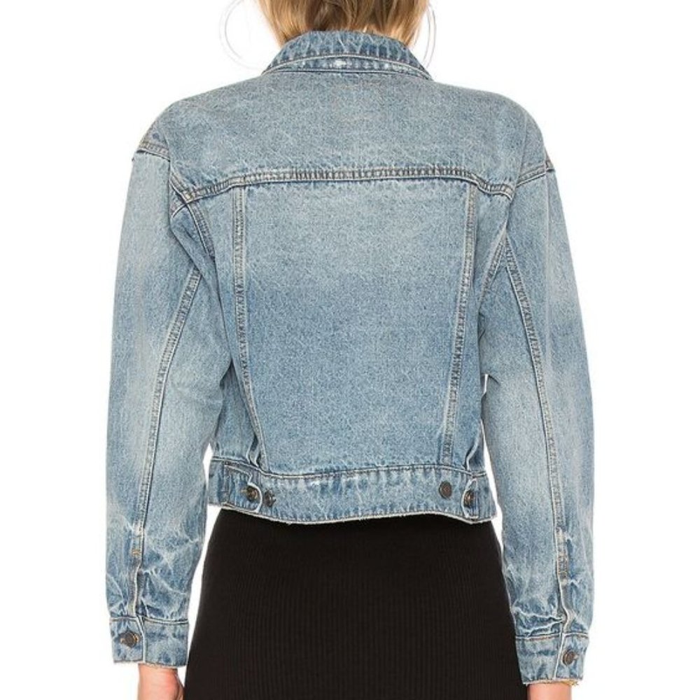 JOIE Redmondia Cropped Denim Jacket Sz L - Picture 3 of 7